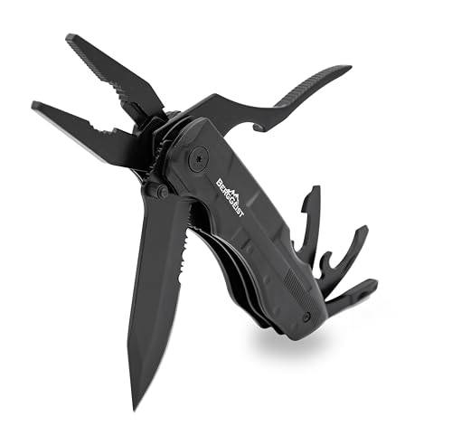 BERGGEIST® Multitool Survival Taschenmesser Set aus Edelstahl, Klappmesser & Zange, ideal für Camping und Angeln, Inklusive EDC Kreditkartenmesser, Geschenke für Männer