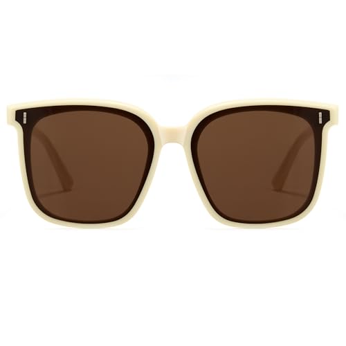 Cyxus Polarized Rectangular Sunglasses Acetate Frame UV400 Protection Stylish Shades Women Men P12242