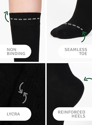 Women's Bamboo Dress Socks, Crew for Business Trouser Casual, Soft, Thin & Seamless, Size 6-9/9-12 (3, 4 or 5 Pairs)2