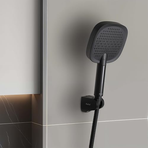 Image of Ruhe Apex Multi-Functional Triple-Flow Modes ABS Hand Shower with 1.5 Meter 304-Grade Stainless Steel Hose & Hook - Matte Black Finish