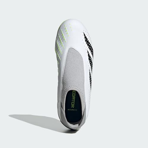 adidas Predator Accuracy.3 Laceless Firm Ground Football Shoes, FTWR White/core Black/Lucid Lemon, 10.5 UK Kids3