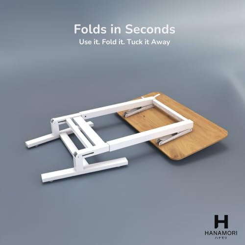 Image of Hanamori Rise: (Self-Installing) Height Adjustable Table - 3 Heights | Foldable - No Tools Needed Setup | Desk for WFH and Work | Study Table | Work Desk for Laptop /PC