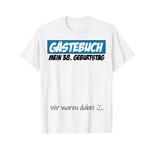 Libro de visitas para fiesta de cumpleaños 38 años, diseño de hombre y mujer Camiseta