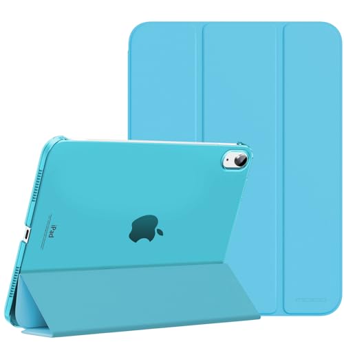 Image of MoKo for iPad (A16) 11th Generation Case 11 Inch 2025, iPad 10th Generation Case 10.9 Inch 2022, Slim Stand Hard PC Translucent Back Shell Smart Cover, Support Touch ID, Auto Wake /Sleep, Azure