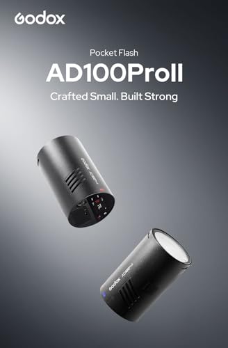 Image of Godox AD100 Pro II AD100Pro II AD100ProII Flash Strobe, 2.4GHz X System+433Mhz Module /3300mAh Battery /2W LED /10 Brightness Levels /490 Full-Power Pops /0.01-1.5s Recycle Time /USB-C Charging /1-256-1 /1