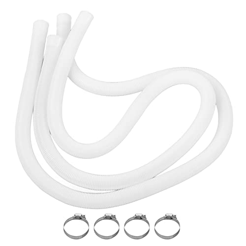 Swimming Pool Vacuum Hose,Swimming Pool Filter Hose with 4 Pcs Hose Clamps for Cleaned In Ground and Above Ground Pools