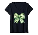 Photo Gallery donna st patricks day bow bow bow shirt irish clover girl green lucky maglietta con collo a v Photo Gallery donna st patricks day bow bow bow shirt irish clover girl green lucky maglietta con collo a v