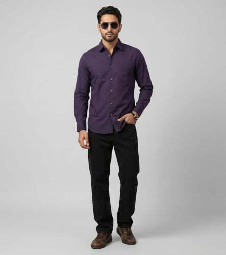 Image of Amazon Brand - INKAST Men Solid Cotton Shirt | Casual Wear | Basic Essential Plain Everyday & Office Wear | Full Sleeve | Regular Fit