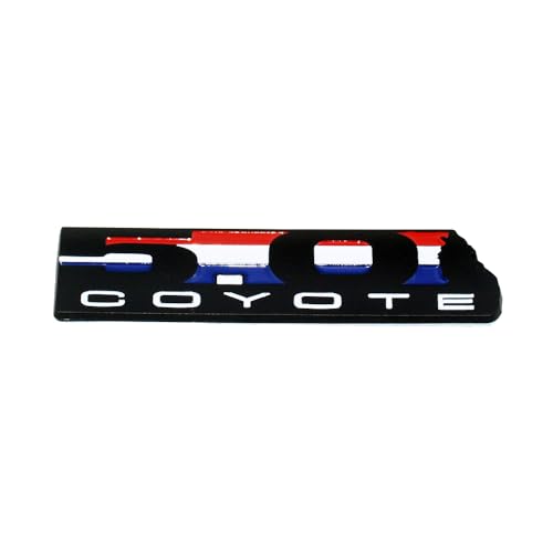 Image of 2Pc 5.0L Coyote Engine Emblem Coyote Badge 3D Sticker Nameplate (Black)
