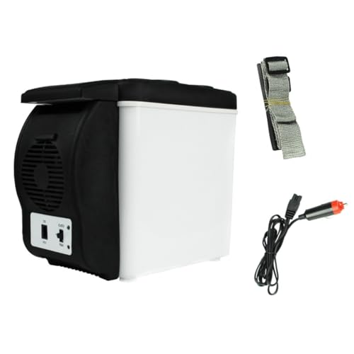 Uitndvyte Refrigerador de coche pequeño de 12 V y 6 L de capacidad, tamaño compacto, ABS, funcionamiento silencioso, congelador portátil, ideal para viajes, camping