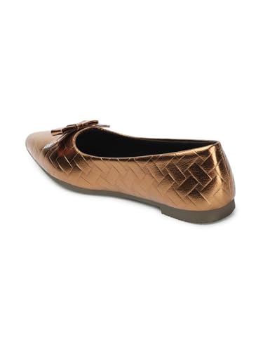 Image of Iconics Women's Slip On Ballerinas Colour-Copper, Size-UK 6