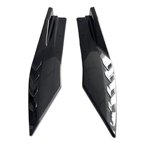 2PCS Universal Rear Diffuser Car Spoiler, Rear Bumper Lip Diffuser Side Skirt Protector Carbon Fiber Side Fender Skirt Spoiler Splitter Exterior Body Trim Kit Anti-Scratch (Smooth Black)