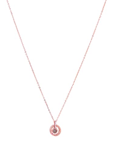 Image of Yellow Chimes I Love You in 100 Different Languages Chain Pendant Necklace for Women and Girls, Gift Unique This Valentines