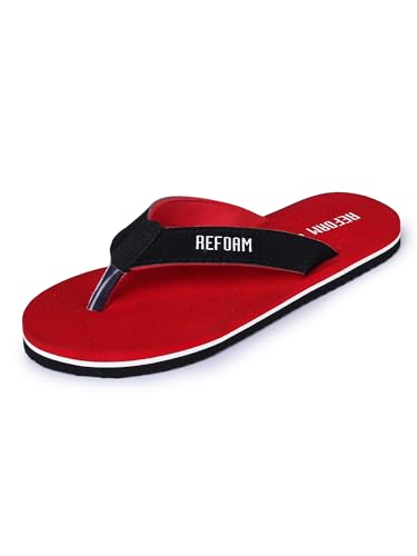 Image of REFOAM Red Rubber Slip on Casual Slippers /Flip-Flop for Women