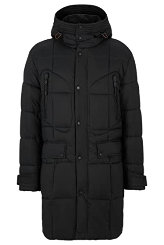 BOSS Herren Oktrika-D Wasserabweisender Parka mit Ellbogen-Patches Schwarz...