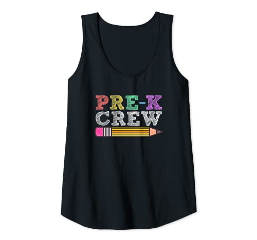 Donna PRE-K CREW Pre-School Back to School Insegnante Studente Divertente Canotta