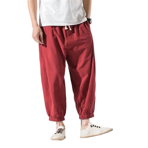 Pantalon court en lin pour homme coupe ample et décontractée pour l'été