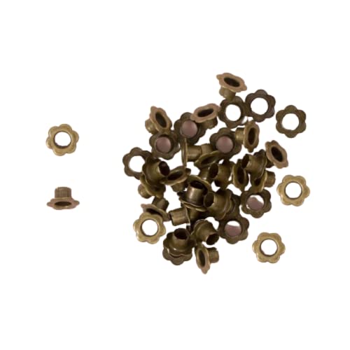 Craftelier - Lot de 40 Oeillets à Fleurs | Idéal pour le Scrapbooking et le Bricolage | Valable pour Différents Matériaux | Taille de 5 mm à l'intérieur...