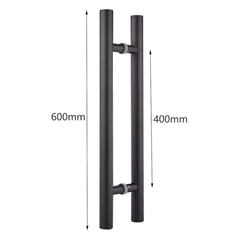 Poignée de porte coulissante en acier noir pour séparer un salon et une cuisine