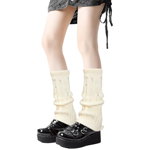 Image of XEPST Knitted Harajuku Leg Warmers Kawaii Leg Warmers Lolita Leg Warmer Socks Gothic Leg Cover Ankle Socks for Women Girls