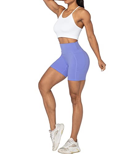 Image of Sunzel No Front Seam Biker Shorts for Women with Pockets, Yoga Workout Gym Bike Shorts with Tummy Control | 3, 5 Or 8-Inch Inseam, High Waisted, No Front Seam, Side Pockets, Buttery Soft, Compression Fit, Squat Proof, Tummy Control