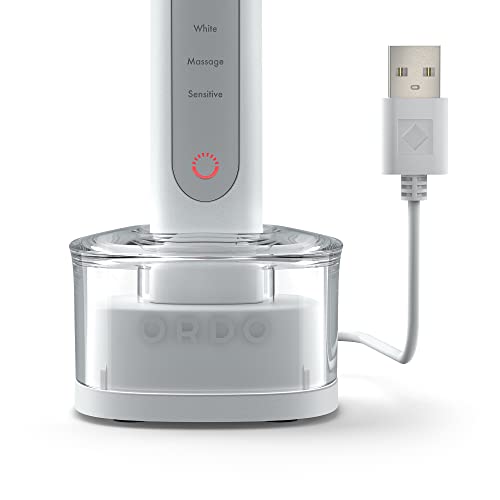 Ordo Sonic Elektrische Zahnbürste Advanced Smart Tech mit 4 Putzmodi, Schnell Wiederaufladbarem Akku und Silikon-Polierelement, USB-Ladegerät für Erwachsene Weiß – Bild 4