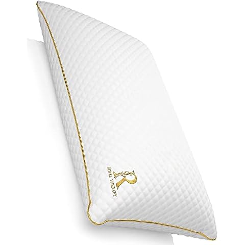 Royal Therapy Queen Memory Foam Pillow, Adjustable Shredded Odor-Free Pillow for Neck & Shoulder Pain Relief, Support for Back, Stomach, Side Sleepers, CertiPUR-US Cover