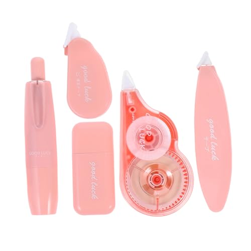 Homoyoyo 5 Piezas Traje De Correa De Corrección Corrector Artículos De Papelería Cinta Para La Escuela Rodillo De Cinta Linda Cinta Blanca Cinta Escolar Corrección De Papel El Plastico Rosa