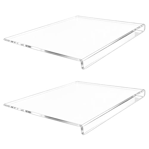 Keboyoe 2 Stück Acryl Schneidebrett mit Anschlagkante 40x27cm Acryl Durchsichtiges Schneidebretter Klares Durchsichtiges Schneidebretts Lippe Rutschfeste Transparent...