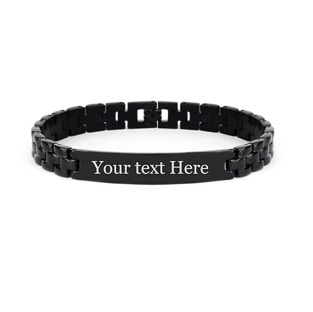 Image of Thebaegift Personalized Leather Men's Customised Wallet with Braclet and Pendent | Customizable with Name | Unique Birthday Gift for Men Boy Love Husband Employees Clients (3 pcs Combo)