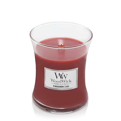 Woodwick Medium Hourglass Scented Candle, Cinnamon Chai with Crackling Wick, Burn Time: Up to 60 Hours