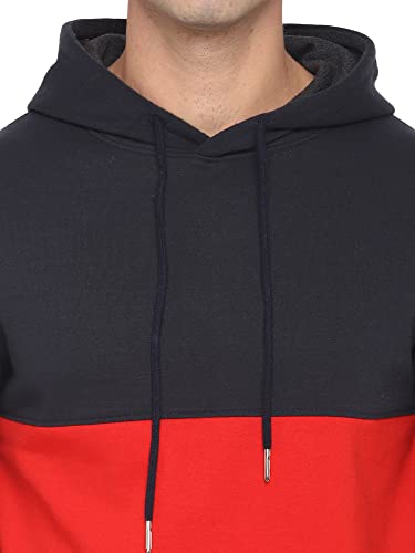 Image of Deniklo Men Polyester Fleece Printed Sweatshirt with Hoodie