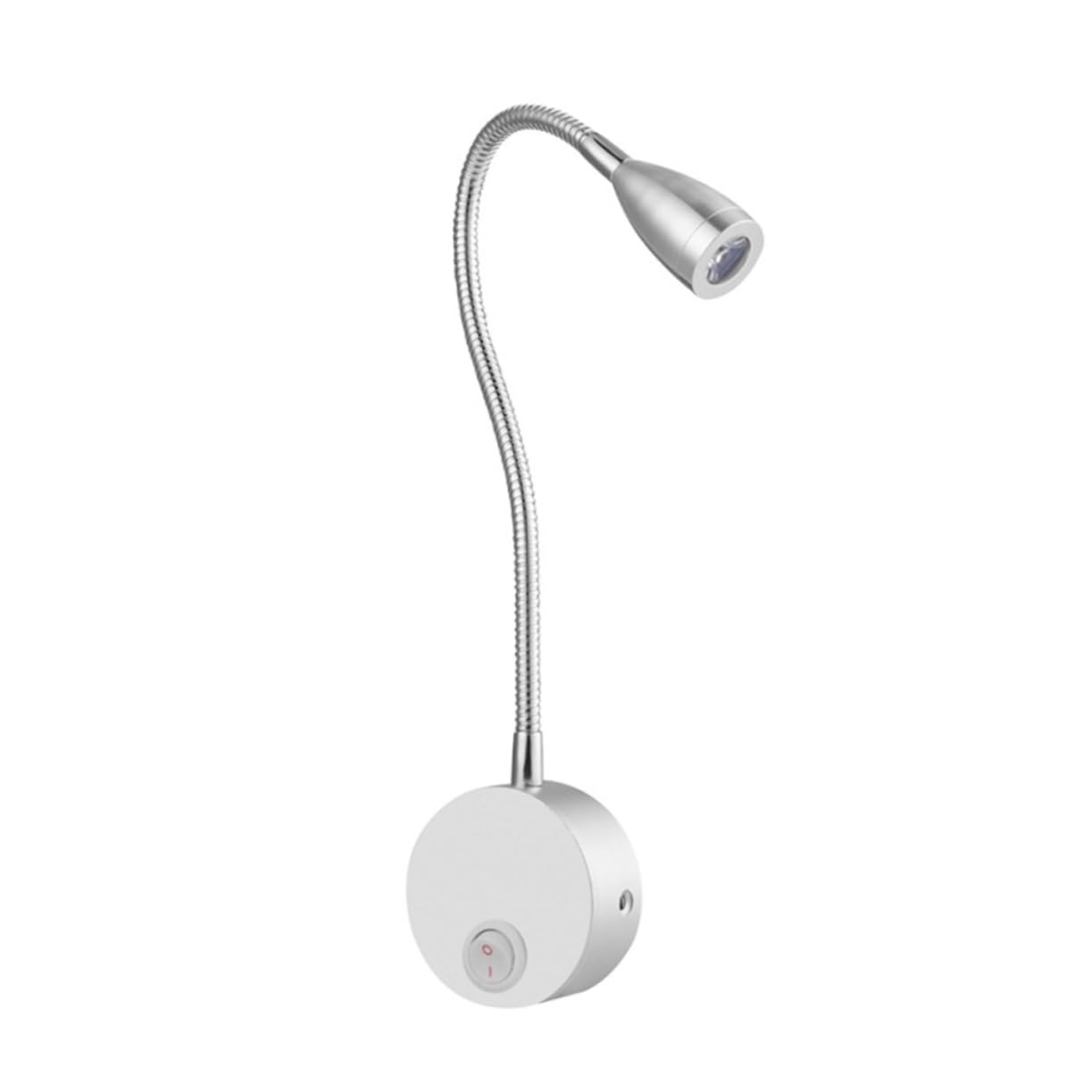 HOMSFOU Lampe De Chevet Led Flexible Col De Cygne 15.55In Applique Murale En Aluminium Argenté LumièRe Blanche Pour Lecture Confortable Et Veilleuse Chambre Moderne