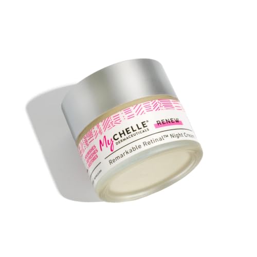 MyChelle Dermaceuticals Remarkable Retinal Night Cream Nutrient-Rich Moisturizer with Vitamin A Retinaldehyde for All Skin Types, Cruelty Free, Vegan, White, 1.2 Fl Oz