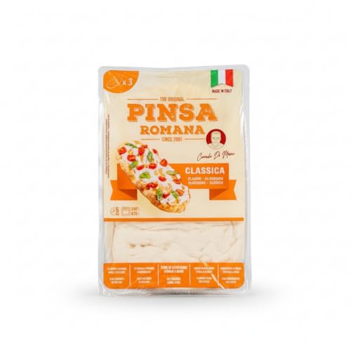 Pinsa Romana Classica - Pack de 3 Bases de 230g (690g Total) - Masa de Pizza Artesana Estirada a Mano - Di Marco - Fermentación Lenta 72h - Textura Crujiente y Ligera - Lista en 5 Minutos - NEXU