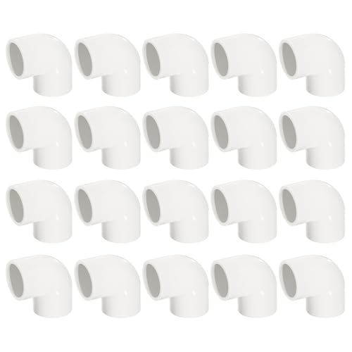 3/4 Inch PVC 90 Degree Elbow Fittings, White, 20 Pack by Sevenjungle - Used condition - US$10.95