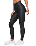 CRZ YOGA Butterluxe Extra Long Leggings for Tall Women 31 Inches - High Waisted Athletic Workout Leggings Soft Yoga Pants Faux Leather Black Small