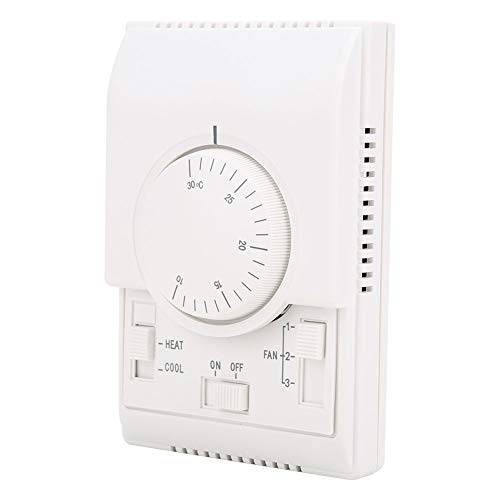 Termostato Mecánico, Interruptor de Controlador de Temperatura 10-30 ℃ Controlador de Temperatura Mecánica de Diseño Montado en la Superficie, para Aire Acondicionado y Sistemas de Calefacción