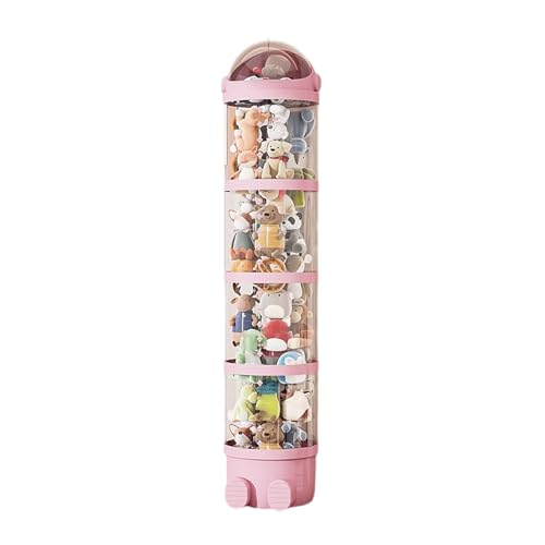 SDGBCXD Mueble para Guardar Juguetes, Tubo Organizador for Peluches, Tubo Vertical for Guardar, Cubo de exhibición for(Pink,162 * 28cm)