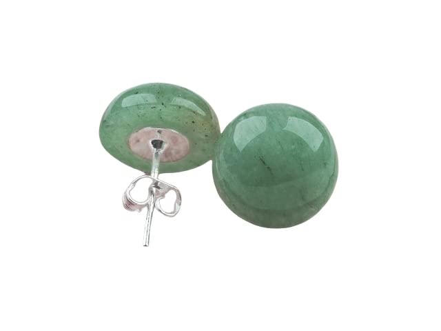 Stud Earrings for Women Jade Earring Studs for Men Genuine Green Jade Jewelry 12mm Large Earring Posts Gift for Graduation Birthday Anniversary