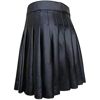 OIUHJN Falda plisada de bolsillo de estilo escocés, a cuadros para hombre, Negro , XXXXL