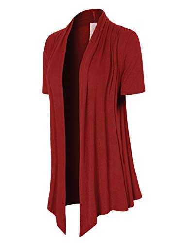 Image of MixMatchy Women's Lightweight Short Sleeve Draped Open Front Cardigan Vest