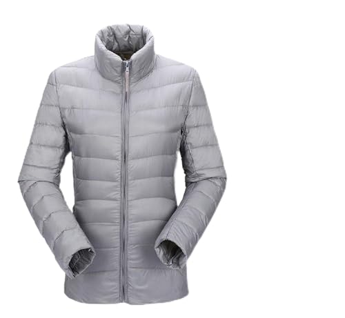 NEW Women's Packabe Ultra Light Weight Down Coat Short Jacket Outwear Blazer Grey (Medium, Grey)