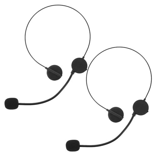Aorwh Accesorios para Auriculares de Cosplay, Auriculares con Micrófono Falso para Decoración de Cantante Estrella de Rock para Fiesta de Halloween, 2 Uds.