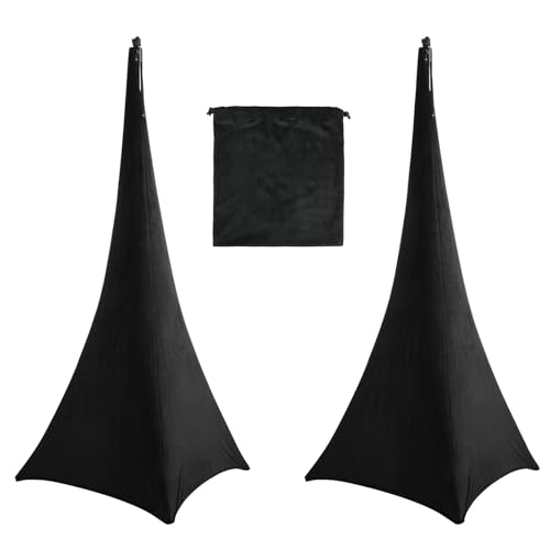 Mtucegi Lautsprecher Stativ Beinabdeckungen 2er Set Mit Aufbewahrungstasche Schwarz Dehnbarer Stoff Für Konzerte Studio Nutzung Sicherheits Stativ Abdeckung Zum Verstecken Von Kabeln