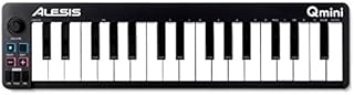 Alesis Qmini - Portable 32 Key USB MIDI Keyboard Controller with Velocity Sensitive Synth Action Keys and Music Production Software Included