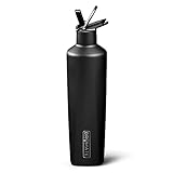 BrüMate ReHydration - 100% Leakproof 25oz Insulated Water Bottle with Straw - Stainless Steel Water Canteen (Matte Black)