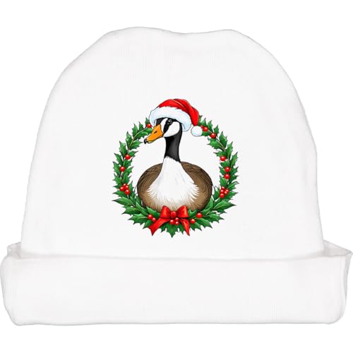 inktastic Christmas Goose Holiday Wreath Baby Beanie Hat
