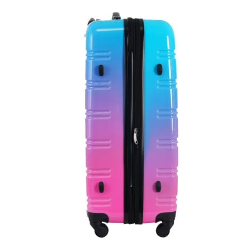 Hardshell Luggage Set 3 Piece Ombre Expandable Luggage with Spinner Wheels and TSA Lock Lightweight 20" 24" 28" Pink and Yellow3
