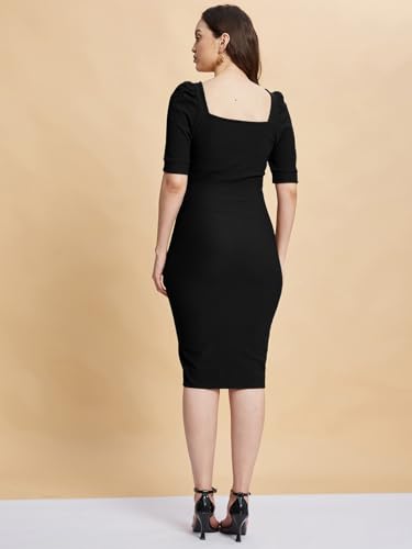Image of Selvia Western Ribbed Lycra Plain One Piece Bodycon